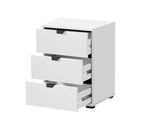 Limone Arctic White 3 Drawer Bedside Table - 11008319