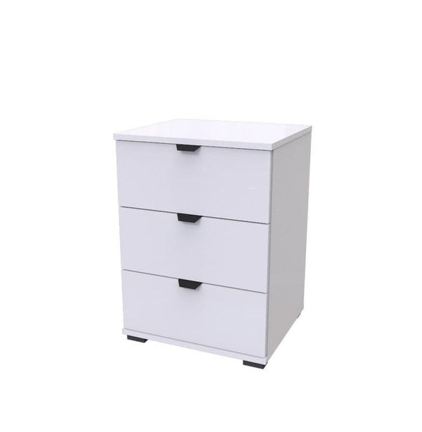 Limone Arctic White 3 Drawer Bedside Table - 11008319