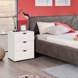 Limone Arctic White 3 Drawer Bedside Table - 11008319