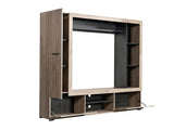 Lucerne Grey Oak Effect And Black Entertaiment Unit Wall TV Cabinet - 11014757