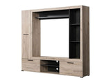 Lucerne Grey Oak Effect And Black Entertaiment Unit Wall TV Cabinet - 11014757