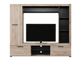 Lucerne Grey Oak Effect And Black Entertaiment Unit Wall TV Cabinet - 11014757