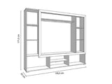 Lucerne Grey Oak Effect And Black Entertaiment Unit Wall TV Cabinet - 11014757
