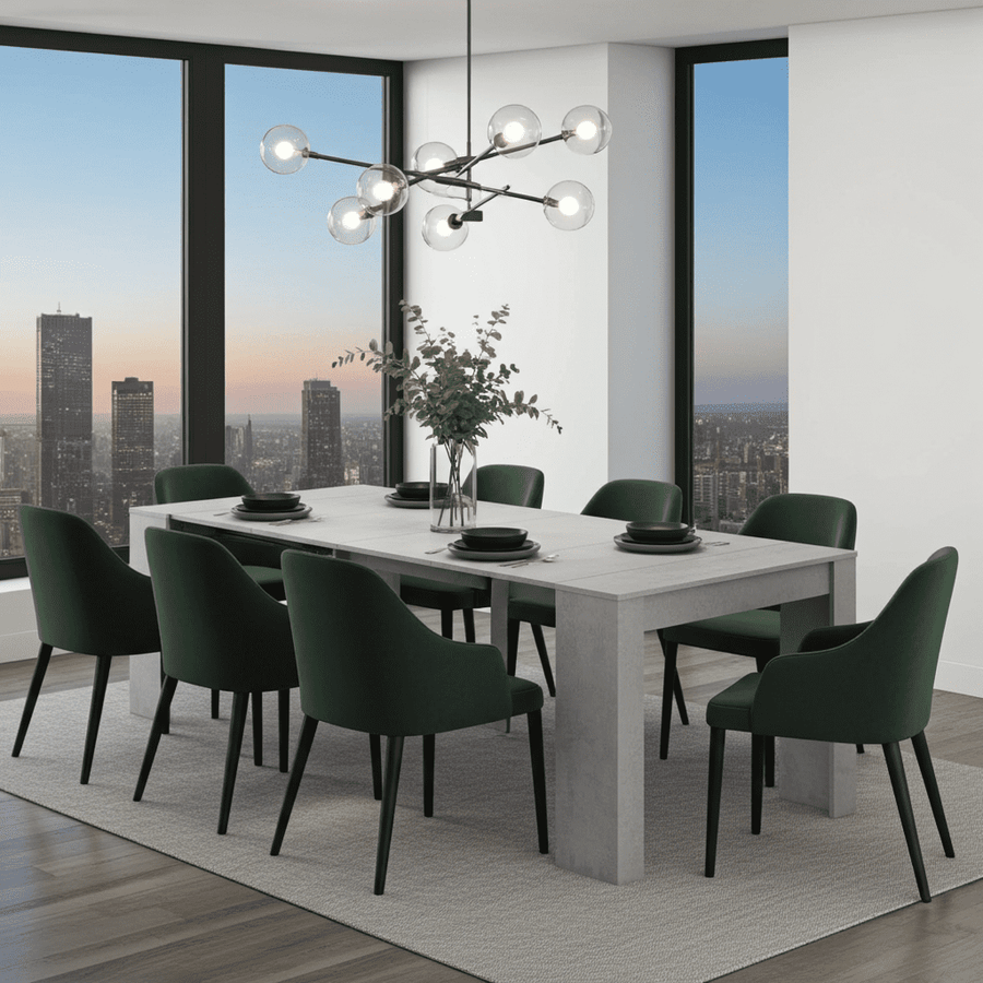 Luiz Concrete Grey Effect Large Extending Dining Table - 2603