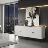 Maison White And Gold 4 Door Wide Sideboard - 3143