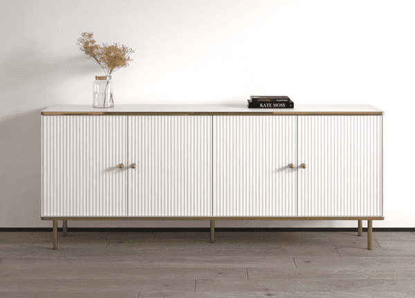 Maison White And Gold 4 Door Wide Sideboard - 3143