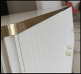 Maison White And Gold 4 Door Wide Sideboard - 3143
