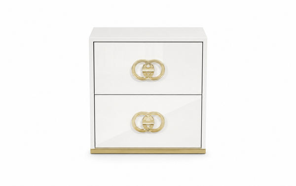 Vogue Night Table - White Gold