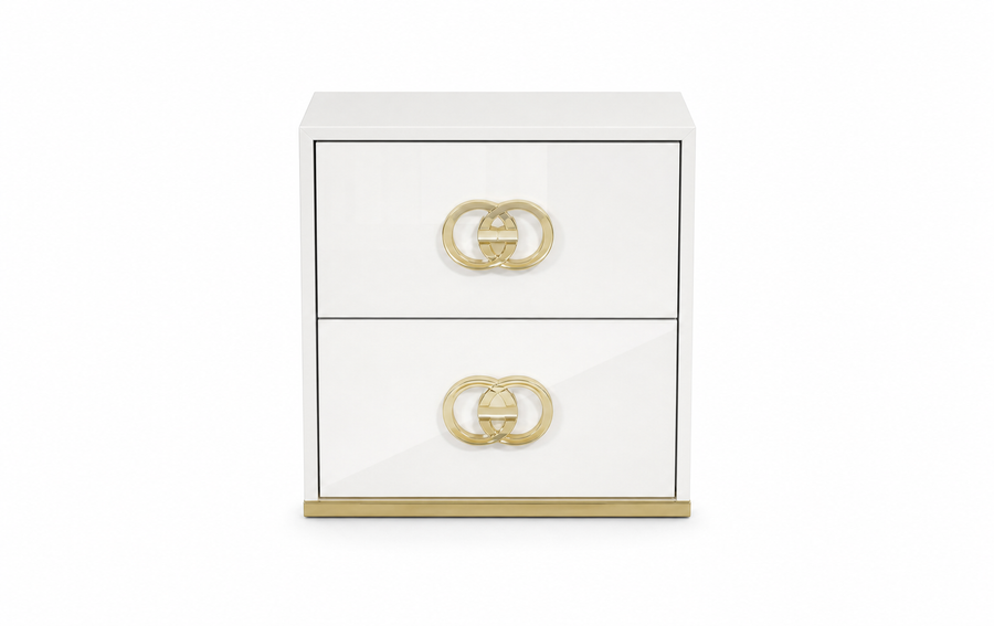 Vogue Night Table - White Gold