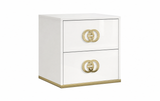 Vogue Night Table - White Gold