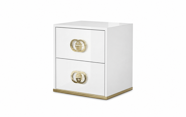 Vogue Night Table - White Gold