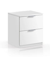 Nina 2 Drawer Bedside Cabinet Artic White - 2696