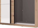 Dakota Oak Effect Sliding Wardrobe with Mirror - 11013480