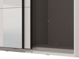 Dakota White Sliding Wardrobe with Mirror - 11013481