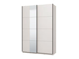 Dakota White Sliding Wardrobe with Mirror - 11013481