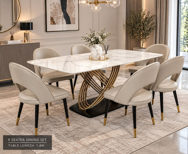Orion Dining table set with 6 chairs