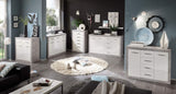 Pietra Tallboy Chest of Drawers Grey and White Gloss 6 DRW - 2705
