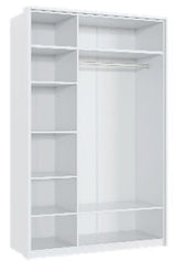 Milan White High Gloss 3 Door Mirrored Wardrobe - 3153