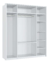Milan White High Gloss 4 Door 2 Drawer Mirrored Wardrobe - 3154