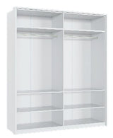 Milan White High Gloss 4 Door Mirrored Wardrobe - 3155