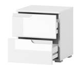Santino White Gloss 2 Drawer Bedside Table S32 - 2713