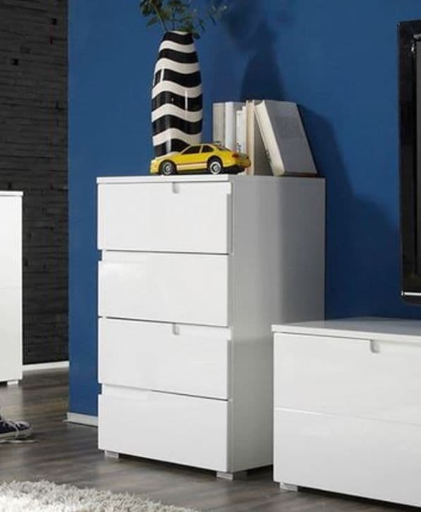 Santino White High Gloss Chest of Drawers S4 - 2946