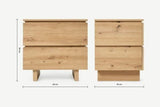 Texas Artisan Oak Effect 2 Drawer Bedside P8AEER22