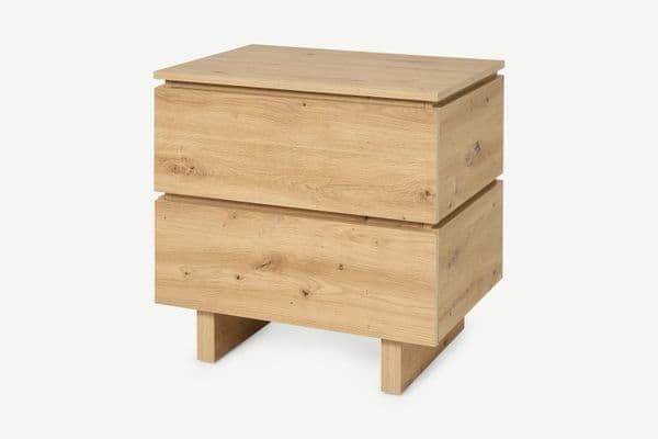 Texas Artisan Oak Effect 2 Drawer Bedside P8AEER22