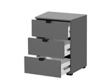 Valentina Grey 3 Drawer Bedside Table - 11009016