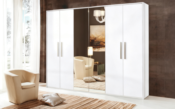 San Marino Bedroom Set With 6-Door Wardrobe - White