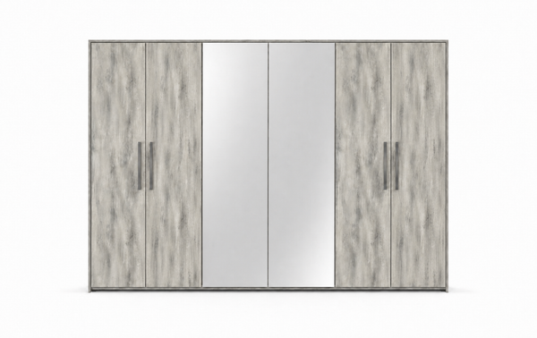 Serena 6-Door Wardrobe - Light Grey