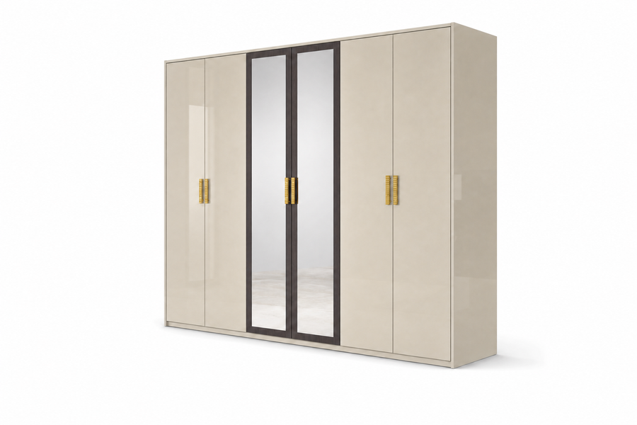 Gilda 6-Door Wardrobe - Pearl Bronze