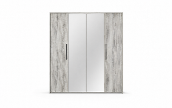 Serena 4-Door Wardrobe - Light Grey