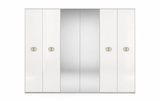 Vogue Bedroom Set With 6 Door Wardrobe - White Gold