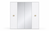 Vogue Bedroom Set With 4-Door Wardrobe - White Gold
