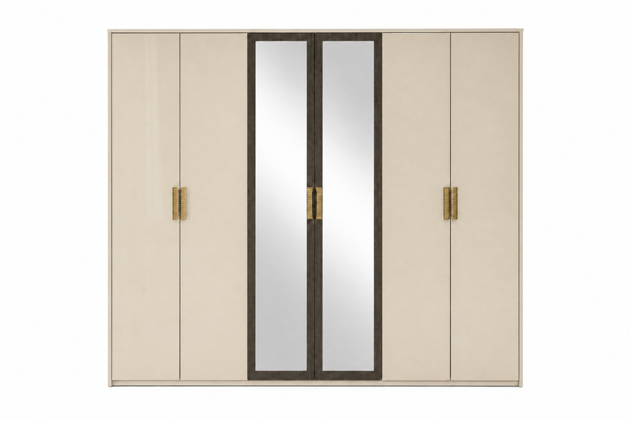 Gilda 6-Door Wardrobe - Pearl Bronze